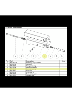 BT-36260 B&T SPRING FOR EXTRACTOR BT-36257