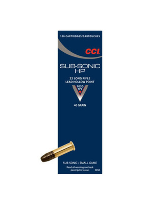 CCI 22 SUBSONIC HP 40GR PK-PTR 326M/S #0056