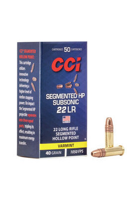 CCI 22LR SUBSONIC QUIK SHOK SEGMENTED HP 40GR 320 M/S #0074 PK.PTR.