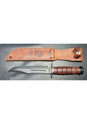 KA-BAR USMC FIGHTING KNIFE 7" LEATHER KÄYT