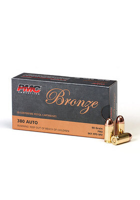 PMC 380 AUTO BRONZE 90GR FMJ 380A PISTOOLIN PATRUUNA