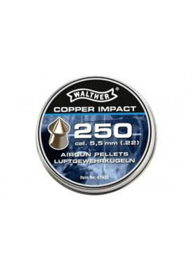 WALTHER COPPER IMPACT PONTED/WAISTED 5,5MM 250KPL/PKT #4.1935