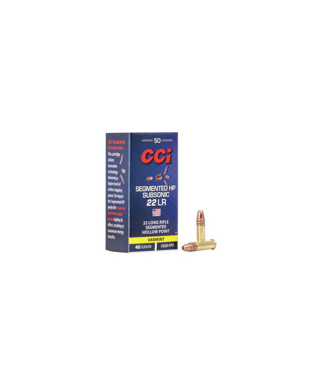 CCI 22LR SUBSONIC QUIK SHOK SEGMENTED HP 40GR 320 M/S #0074 PK.PTR.