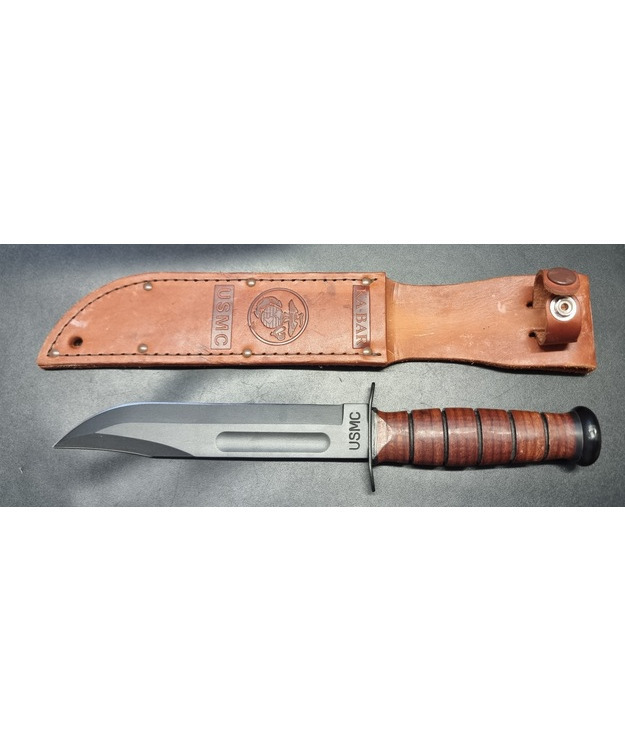 KA-BAR USMC FIGHTING KNIFE 7" LEATHER KÄYT